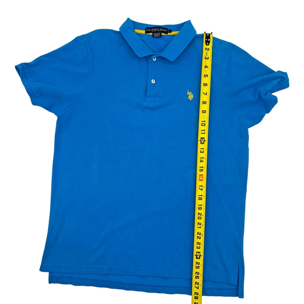 Women's U.S. POLO ASSN. Short Sleeve Cotton 2 Button Front Collar Shirt L Preppy - Picture 7 of 7